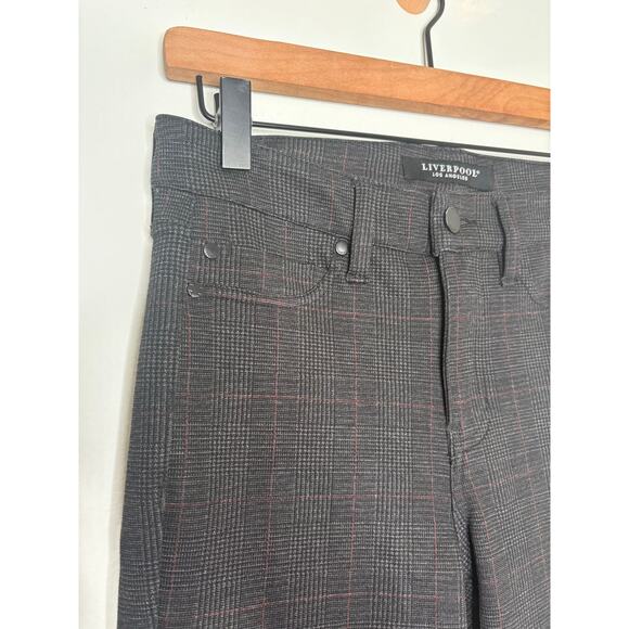 Liverpool Madonna Plaid Leggings Size 6 Black Grey Casual Stretch Jeggings - Picture 4 of 9